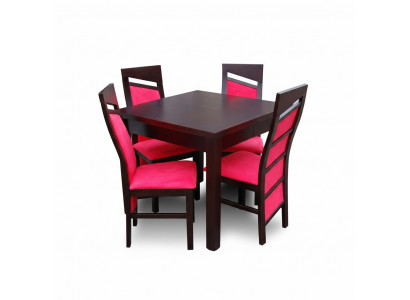 Lehnstull Design Iessdësch + 4 Still Set Garnitur Zëmmer Grupp 5-delig. Dëscher