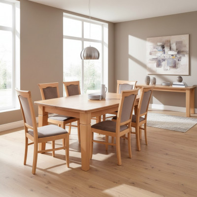 Luxus Designer Iesszëmmer Set Garnitur Stull Dësch Grupp 7tlg. Miwwelen Gruppen Nei