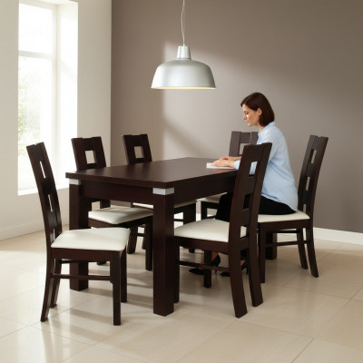 Iessgroup Iessdësch 6 x Stull Set Group Dësch Iessgrupp 7-deeleger Dëscher Nei