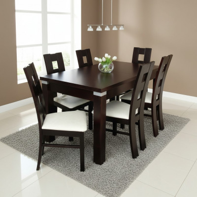Iessgroup Iessdësch 6 x Stull Set Group Dësch Iessgrupp 7-deeleger Dëscher Nei