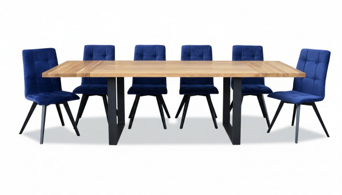 Garnitur Komplett Set Iessdësch 6 Still Iesszëmmer Grupp Holz Dësch Dëscher 7 Deeler