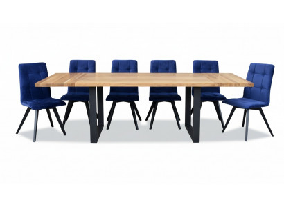 Garnitur Komplett Set Iessdësch 6 Still Iesszëmmer Grupp Holz Dësch Dëscher 7 Deeler