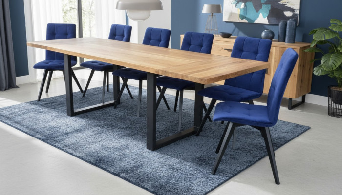 Klassesch Zesummestellung Iessdësch Dësch Holz Iesszëmmer 6x Stull Set Still 7 Deeler Set