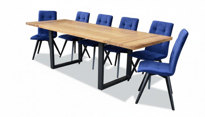 Klassesch Zesummestellung Iessdësch Dësch Holz Iesszëmmer 6x Stull Set Still 7 Deeler Set
