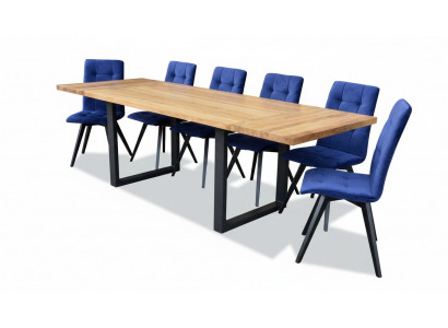 Klassesch Zesummestellung Iessdësch Dësch Holz Iesszëmmer 6x Stull Set Still 7 Deeler Set