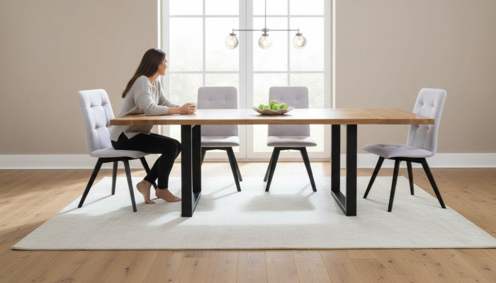 Iesszëmmer Holz Dësch Design Wunn Set Garnitur Set Klassesch Miwwelen 7 Deeler. Nei.