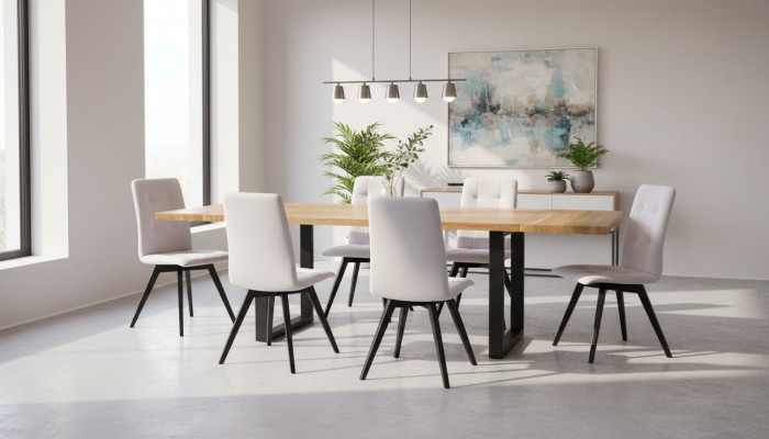 Iesszëmmer Holz Dësch Design Wunn Set Garnitur Set Klassesch Miwwelen 7 Deeler. Nei.