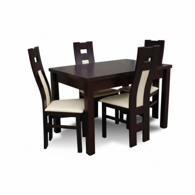 Klassesch Iesszëmmer Set Modern Dësch 4x Still Stull nei 5tlg. 70x120