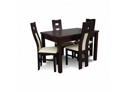 Klassesch Iesszëmmer Set Modern Dësch 4x Still Stull nei 5tlg. 70x120