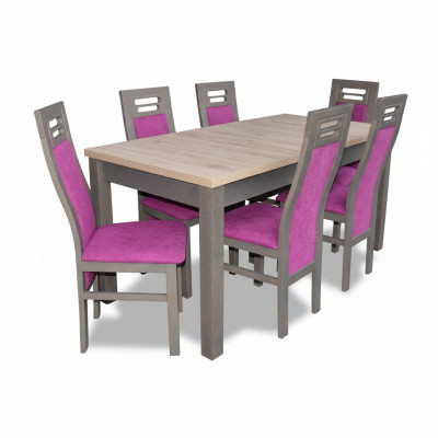 Iessdësch Dësch Holz Iesszëmmer Garnitur 6x Stull Set Still Modern Miwwelen Gruppen
