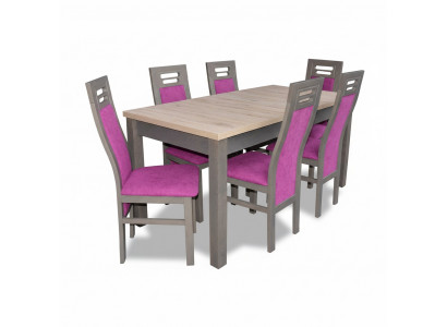 Iessdësch Dësch Holz Iesszëmmer Garnitur 6x Stull Set Still Modern Miwwelen Gruppen