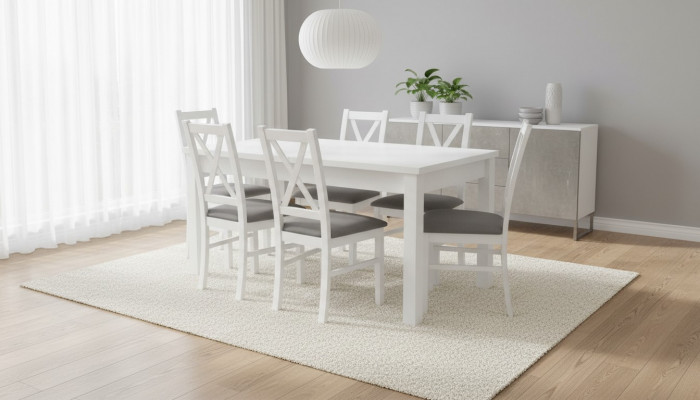 Iessdësch 6 Stull Stull Iesszëmmer Garnitur Lehnstill Dëscher Dësch S18-L 7tlg.