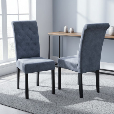 Fotell Still Iesssäll Fernseh Lounge Textil Sëtz Modern Polsterstull Massivholz