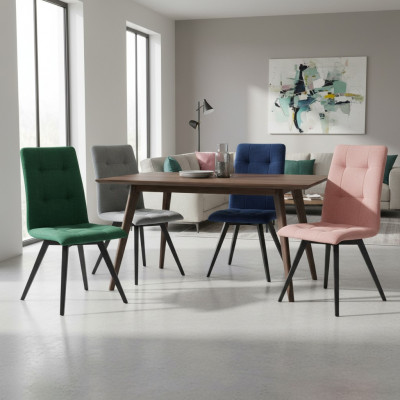 Stull Grau Design Wunnzëmmer Iesszëmmer Holz Still Polster Lehnstull Design Nei