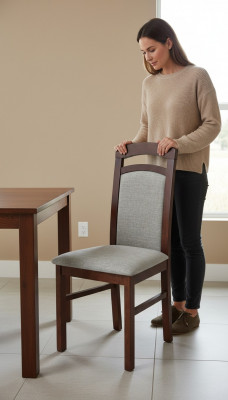 Modern Holzstillen Club Luxus Stoff Design Stull Lehnstull Neie Still Polster.