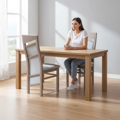 Massivholz Stull Iesszëmmerstull Designer Textil Stull Stiller Iesszëmmerstiller K61 !