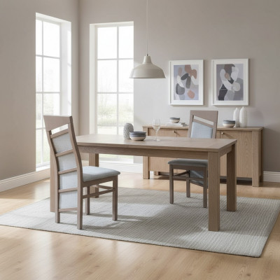 Massivholz Stull Iesszëmmerstull Designer Textil Stull Stiller Iesszëmmerstiller K61 !