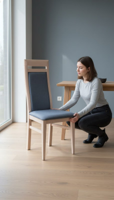 Iesszëmmer Still 1x Lehnstull Fauteuil Iesszëmmerstull Holz Polster Holzstull Nei