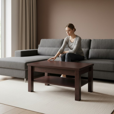 Commetafel Canapé Dësch Sofa Dëscher Beistelltësch Wunnzëmmer Miwwelen Holz 70x120