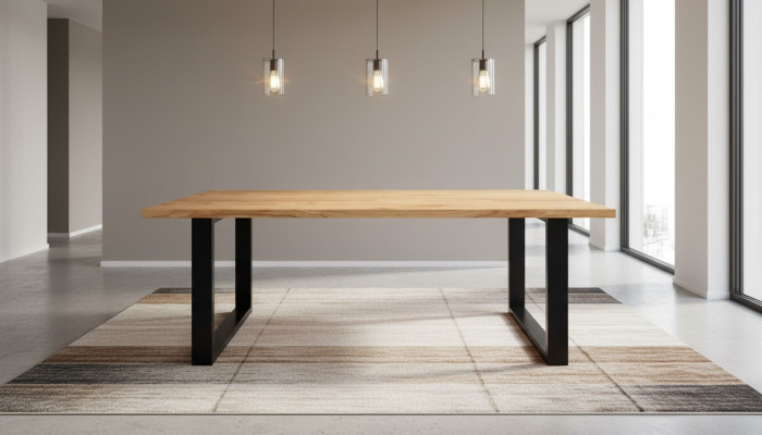 Dësch Iessdësch Holz-Dësch Konferenzdësch Holz Dëscher Beige Echt Holz Miwwelen S7