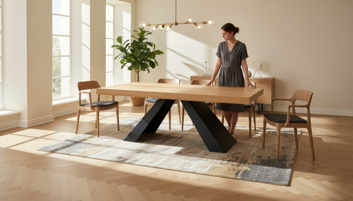 Luxus Dëscher Miwwelen Designer Iessdësch Holz Iesszëmmer Wunnzëmmer Moderne Dësch