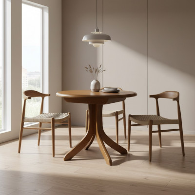 Design Iessdësch Modern Dëscher Wunnzëmmer Holz 90x90/125cm Kichen Iessdëscher Nei