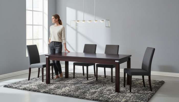 Ess Dësch Design Luxus Miwwelen Holz Dëscher Kichen Wunnzëmmer 100x250/350 Holz Dësch