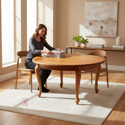 Iessdësch Holzdësch Holz Dëscher Dësch Iesszëmmer Design Luxus Miwwel 150x150/200cm
