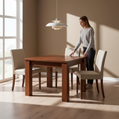Luxus Iess Dësch Sall Konferenz Dëscher Luxus Miwwelen Holz 90x90/330cm XXL Nei