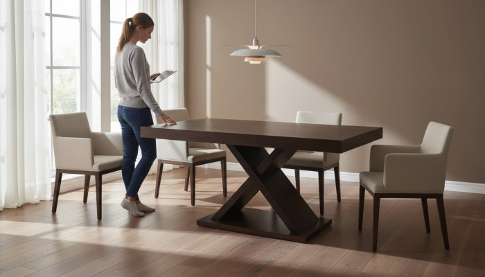 Design-Iessdësch Design-Dësch Holz Iesszëmmer Wunnzëmmertisch Still 160/210cm Nei