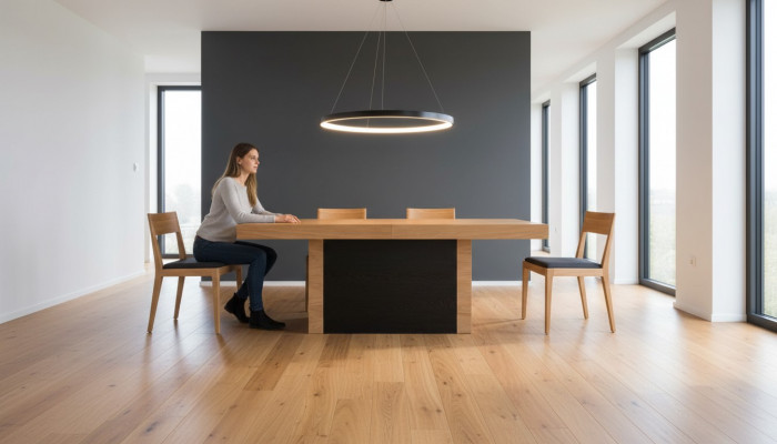 Luxus Iessdësch Designer Holz Dëscher Miwwelen Sailendësch Iesszëmmer 110x250/490cm