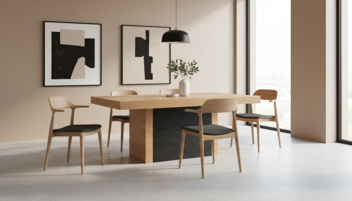 Luxus Iessdësch Designer Holz Dëscher Miwwelen Sailendësch Iesszëmmer 110x250/490cm