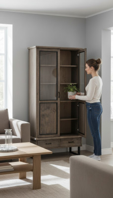 Klassesch Vitrine Schaf italienesch Miwwelen Vitrinneschaf Vitrinnen Nei 22802