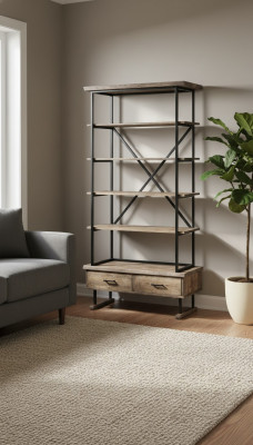 Design Regal Wunnzëmmer Schief Spulläerder Regaler Bicherregal
