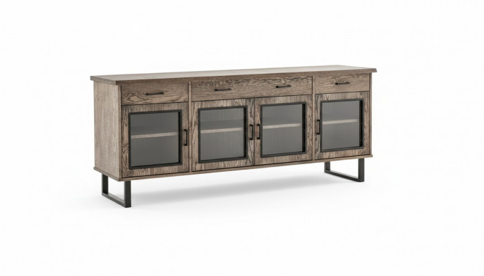 Vitrinn ariichten Glas Schaf Kommoden héich Schranken echt Holz Miwwelen Kommoden