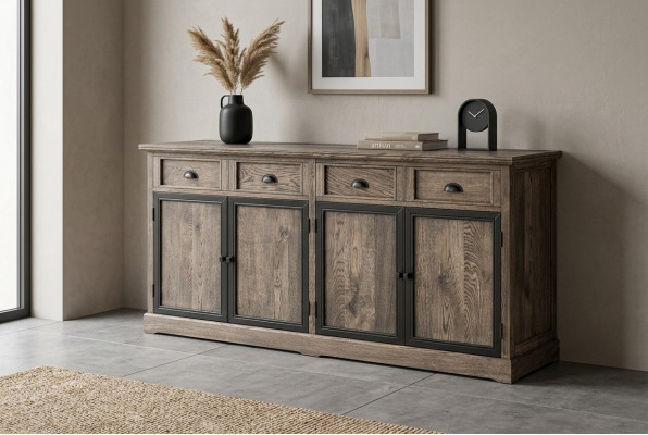 Designer Kommode Anrichte Side Low Board Schaf Wohnzëmmer Regal Holz Luxus