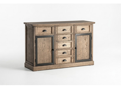 Konsolendësch Braun Holz Schufflott Regal Niewendësch Anrichte Kommode Miwwelen