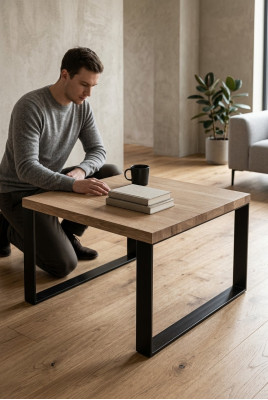 Couchtisch Canapé Dësch Sofa Dëscher Beistelltisch Wunnzëmmer Miwwelen Holz 70x45 Loft