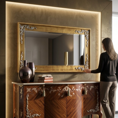 Designer Moderne Grouss Spigel Wandspigel Echt Holz Kader Hänkespigel Klassesch Nei