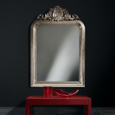 Klassesch Design Spigel Wandspegël Barock Rokoko Luxus Miwwel Holz Rumm Sëlwer