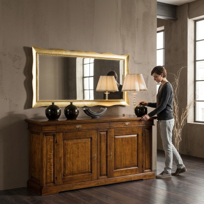 Spigel Mauer Glas XXL Gold Grouss 181x91 Kader Holz Hänkospegel Barock Rokoko