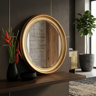 Spigel Wandspeigel Gankspeigel Buedzëmmer Wäiss Modern Holz Wand Dekoratioun Spigelchen