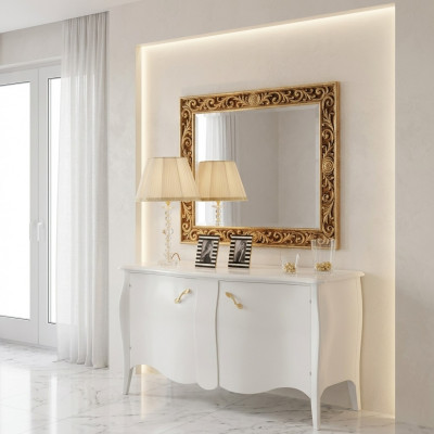 Wanndspigel Spigel Buedzëmmer Hall Design Salon Antik Stil Glas Vintage Barock Rokoko