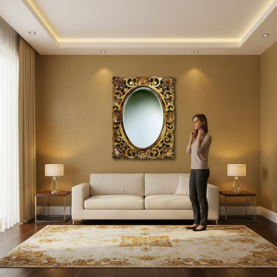 Spigel Holzrahmen Wandspigel klasseschen Design Barock Rokoko Holz Rahme xxl