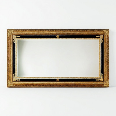 Klassesche Mauer-Spigel Holzrahmen Spigel Miwwelen 107x197 Glas Rahmen Mauer Gold