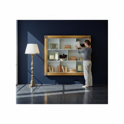 Wandregal Regal Bicherregal Bicherregal Wunnzëmmer Wand Luxus