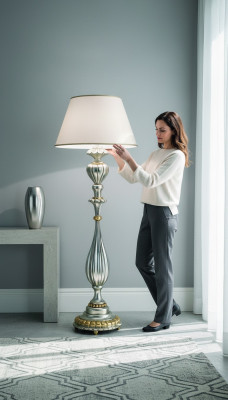 Designer XXL grouss Luucht Lampe Buedemlampe Steeluucht Lampe Luuchten Ø 65 * 140cm