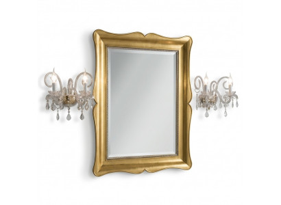 Spigel Miwwel Barock Klassesch Wandspigel Holz 85x105 Glas Kader Wand Gold