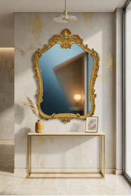 Spigel MauerSpigel Barock Rokoko Dielen Living Zëmmer Bad Holz Glas Design SP7560