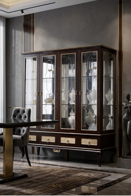 Klassesch Design Vitrin Schaf Italienesch Miwwelen Vitrinen Glas Nei